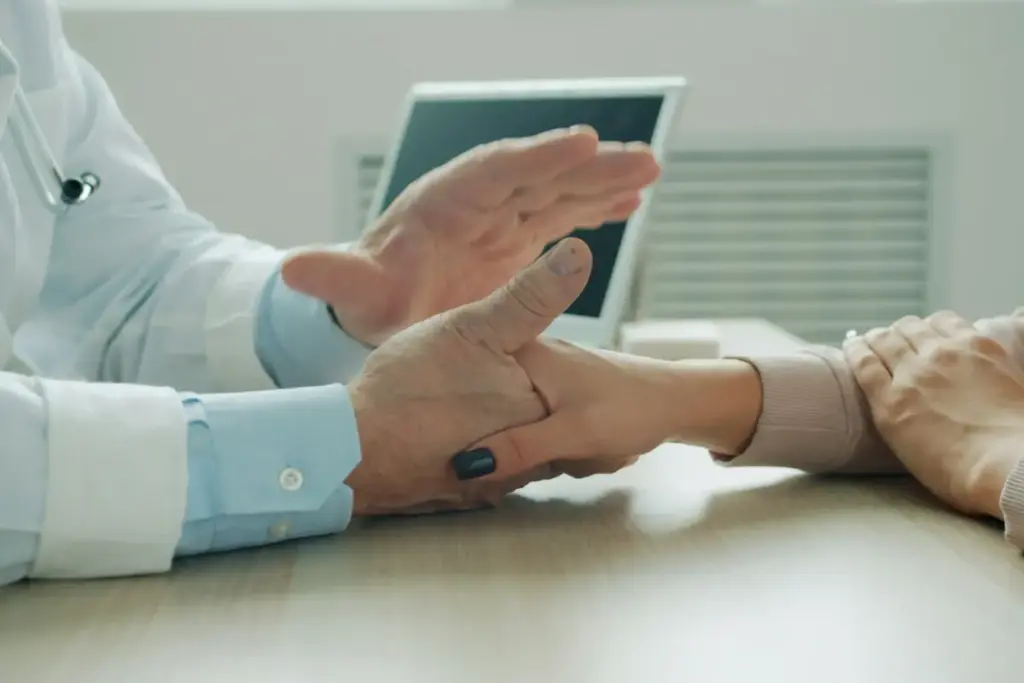 Doctor reassuring a patient during a consultation